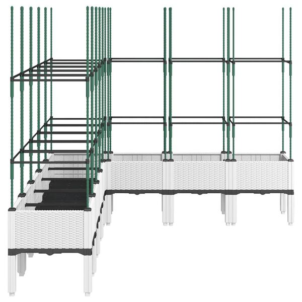 vidaXL Pflanzk&uuml;bel mit Rankgitter Wei&szlig; 200x160x142,5 cm PP