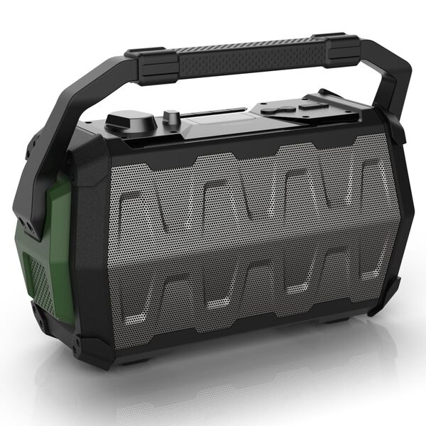 Nikkei Lautsprecher mit Mikrofon SPEAKERBOXX100 2x5 W Grau und Gr&uuml;n