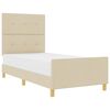vidaXL Bettgestell mit Kopfteil Creme 100 x 200 cm Stoff
