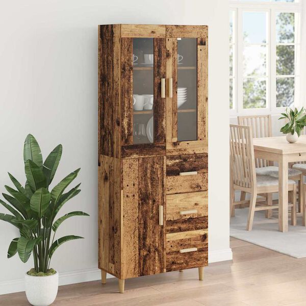 vidaXL Highboard Altholz 69,5 x 34 x 180 cm Holzwerkstoff