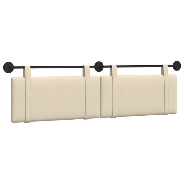 vidaXL H&auml;ngevorderseite Wandmontiert Uni Creme 190 x 55 x 5 cm Stoff