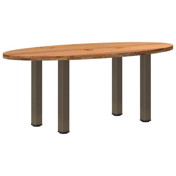 vidaXL Esstisch Hellbraun 200x100x74 cm Massivholz Eiche Oval