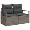 vidaXL Garten-Sofa-Set mit Kissen 11 pcs Grau Poly Rattan