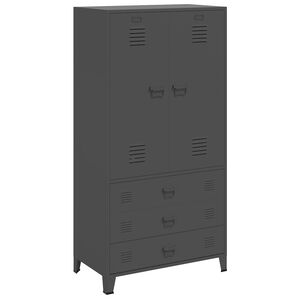 vidaXL Industrial Kleiderschrank Anthrazit 90x50x180 cm Metall