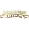 vidaXL Outdoor-Sofagarnitur 4 St&uuml;ck Wei&szlig; und Creme Polyester