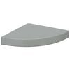 vidaXL Eck-Schweberegale 4 Stk. Hochglanz-Grau 25x25x3,8 cm MDF
