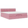 vidaXL Ottoman-Bett mit Matratzen & LEDs Rosa 200x200 cm Samt