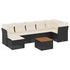 vidaXL 8-tlg. Garten-Sofagarnitur mit Kissen Schwarz Poly Rattan