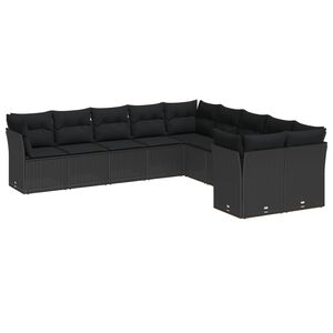vidaXL Gartensofa-set 13 pcs Schwarz Poly-Rattan