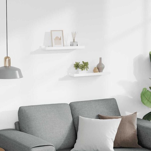 vidaXL Bilderleisten 2 Stk. Wei&szlig; 40x9x3 cm MDF