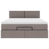 vidaXL Ottoman-Bett mit Matratze Taupe 140x190 cm Stoff