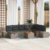 vidaXL Gartensofa-set mit Kissen mit Speicher 9 pcs Grau Poly-Rattan