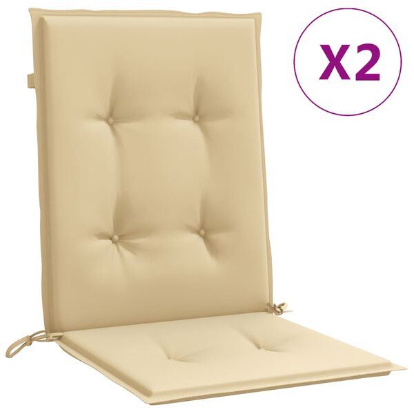 vidaXL Niedriglehner-Auflagen 2 Stk. Melange Beige 100x50x4 cm Stoff