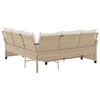 vidaXL L-förmiges Couchsofa mit Kissen Beige Polyrattan
