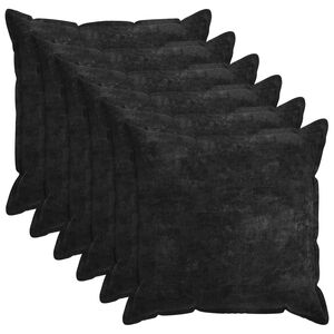 vidaXL Kissenbezug 6 stk. HOUTEN Anthrazit 80 x 80 cm Chenille-Stoff