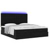 vidaXL Ottoman-Bett mit Matratzen & LEDs Schwarz 160x200 cm Samt