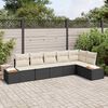 vidaXL Gartensofa-set mit Kissen 6 pcs Schwarz Poly-Rattan