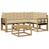 vidaXL Outdoor-Sofagarnitur 5 stk. Wei&szlig; und Beige