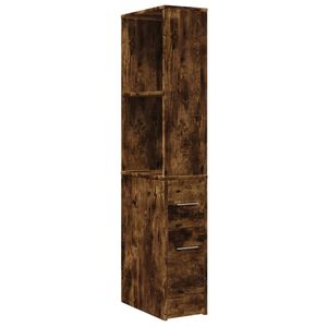 vidaXL Badschrank Schmal mit Rollen R&auml;uchereiche Holzwerkstoff
