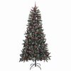 vidaXL K&uuml;nstlicher Weihnachtsbaum Gr&uuml;n 240 cm PVC, Plastik und Stahl