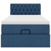 vidaXL Ottoman-Bett mit Matratze Blau 100x200 cm Stoff