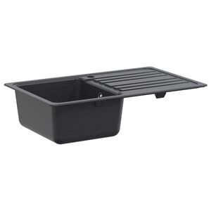 vidaXL K&uuml;chensp&uuml;le mit Abtropffl&auml;che Granit 76,5 cm x 46 cm x 28 cm