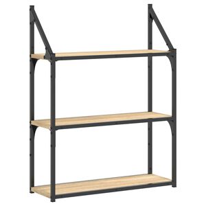 vidaXL Wandregal 3 F&auml;cher Sonoma-Eiche 60x21x78,5 cm Holzwerkstoff