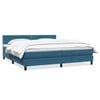 vidaXL Boxspringbett mit Matratze Dunkelblau 180x210 cm Samt