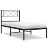 vidaXL Bettgestell mit Kopfteil Metall Schwarz 75x190 cm