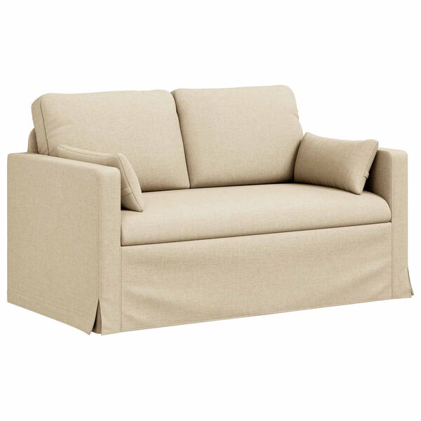 vidaXL Sofa Creme Gesamtabmessungen: 139 x 78 x 80 cm (B x T x H) Samt
