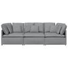 vidaXL Modulares Sofa mit Kissen Stoff Hellgrau