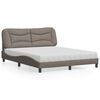 vidaXL Bett mit Matratze "Hvar" Taupe 160x200 cm Stoff