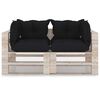 vidaXL Garten-Palettensofa 2-Sitzer mit Kissen Kiefernholz
