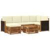 vidaXL Outdoor-Sofagarnitur 6 stk. Natur und Creme