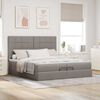 vidaXL Ottoman-Bett mit Matratzen Taupe 200x200 cm Stoff