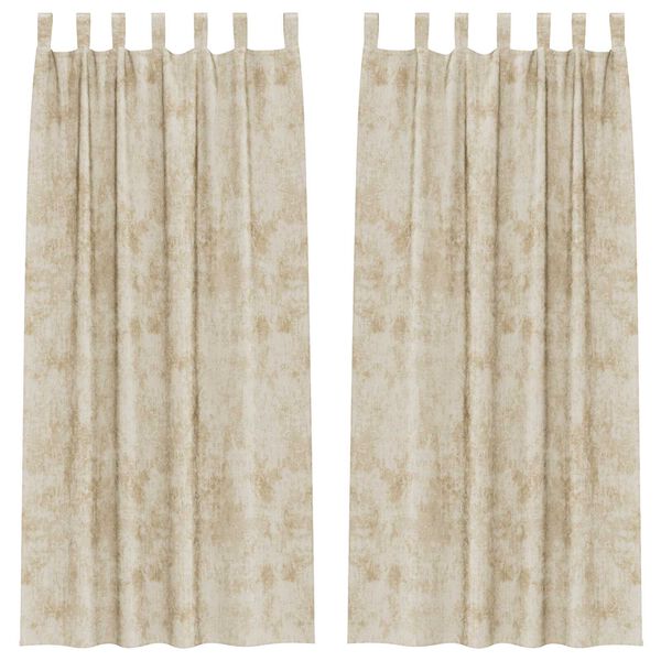 vidaXL Samtvorh&auml;nge mit Vorh&auml;ngen 2 pcs Creme 260 x 140 cm Samt