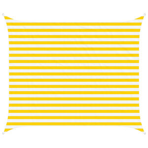 vidaXL Sonnensegel Gelb und Wei&szlig; 2,5 x 3 m 100 % Polyester Oxford