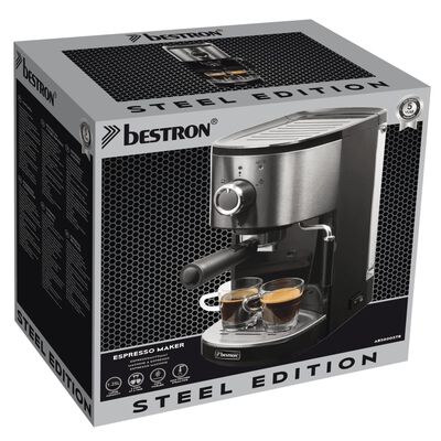 Bestron Espressomaschine AES800STE 1450 W Edelstahl 1,25 L