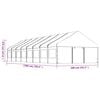 vidaXL Pavillon mit Dach Wei&szlig; 17,84x5,88x3,75 m Polyethylen