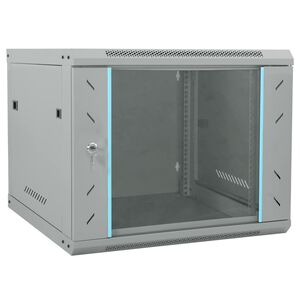 vidaXL Netzwerkschrank mit Speicher Grau 60 x 60 x 50 cm Stahl