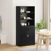 vidaXL Highboard Schwarz Eichen-Optik 80 x 42,5 x 185 cm Holzwerkstoff