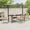 vidaXL Garten Essgruppe mit Kissen 5 pcs Beige Poly-Rattan