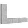 vidaXL 4-tlg. TV-Schrank-Set Betongrau Holzwerkstoff