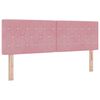 vidaXL Boxspringbett mit Matratze mit Kopfteil Rosa 140 x 190 cm Samt