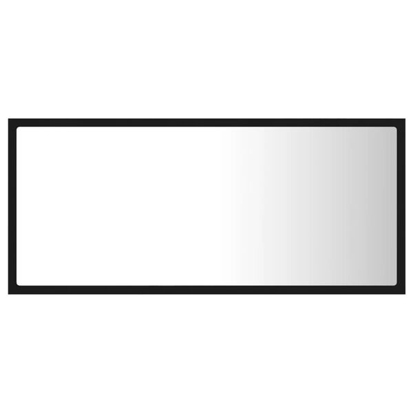 vidaXL LED-Badspiegel Schwarz 90x8,5x37 cm Acryl