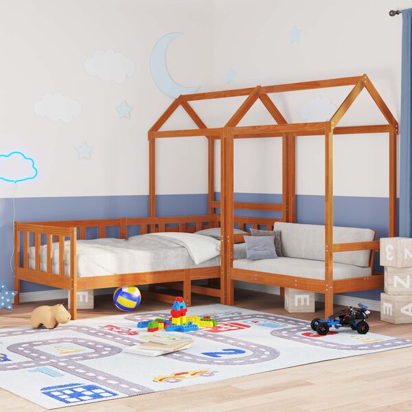 vidaXL Tagesbett Set 3 pcs Wachsbraun Massives Kiefernholz