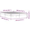 vidaXL Bettgestell Grau Sonoma 120x190 cm Holzwerkstoff und Metall