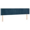 vidaXL Kopfteil mit Ohren Dunkelblau 203x16x78/88 cm Samt