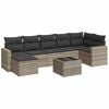 vidaXL 8-tlg. Garten-Sofagarnitur mit Kissen Hellgrau Poly Rattan