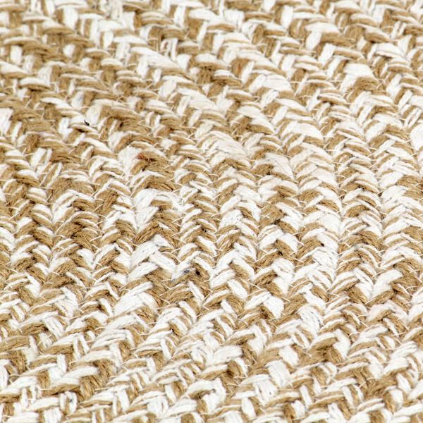 vidaXL Teppich Handgefertigt Jute Weiß und Natur 150 cm